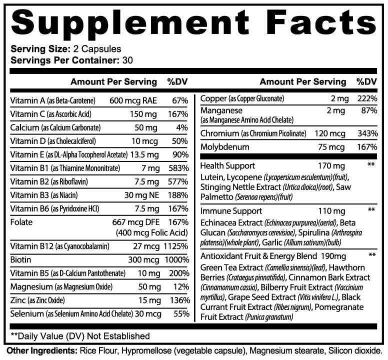 COMPLETE MULTIVITAMIN 3 MONTH SUPPLY
